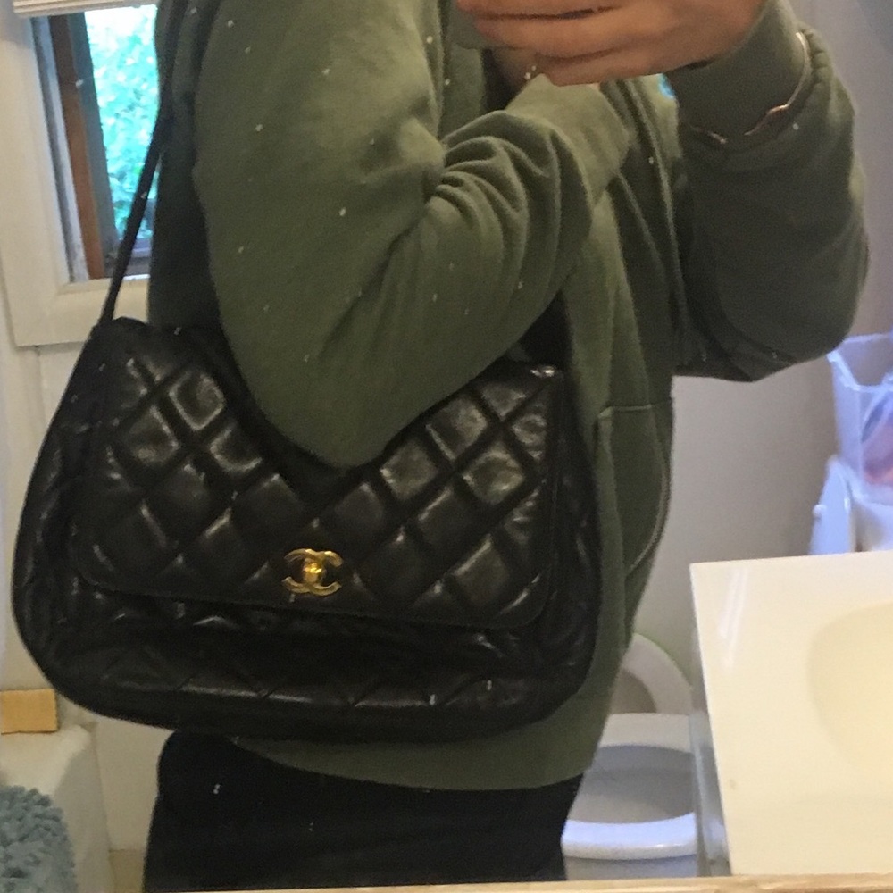 Chanel Quilted Brown Bag Purse Hobo Satchel